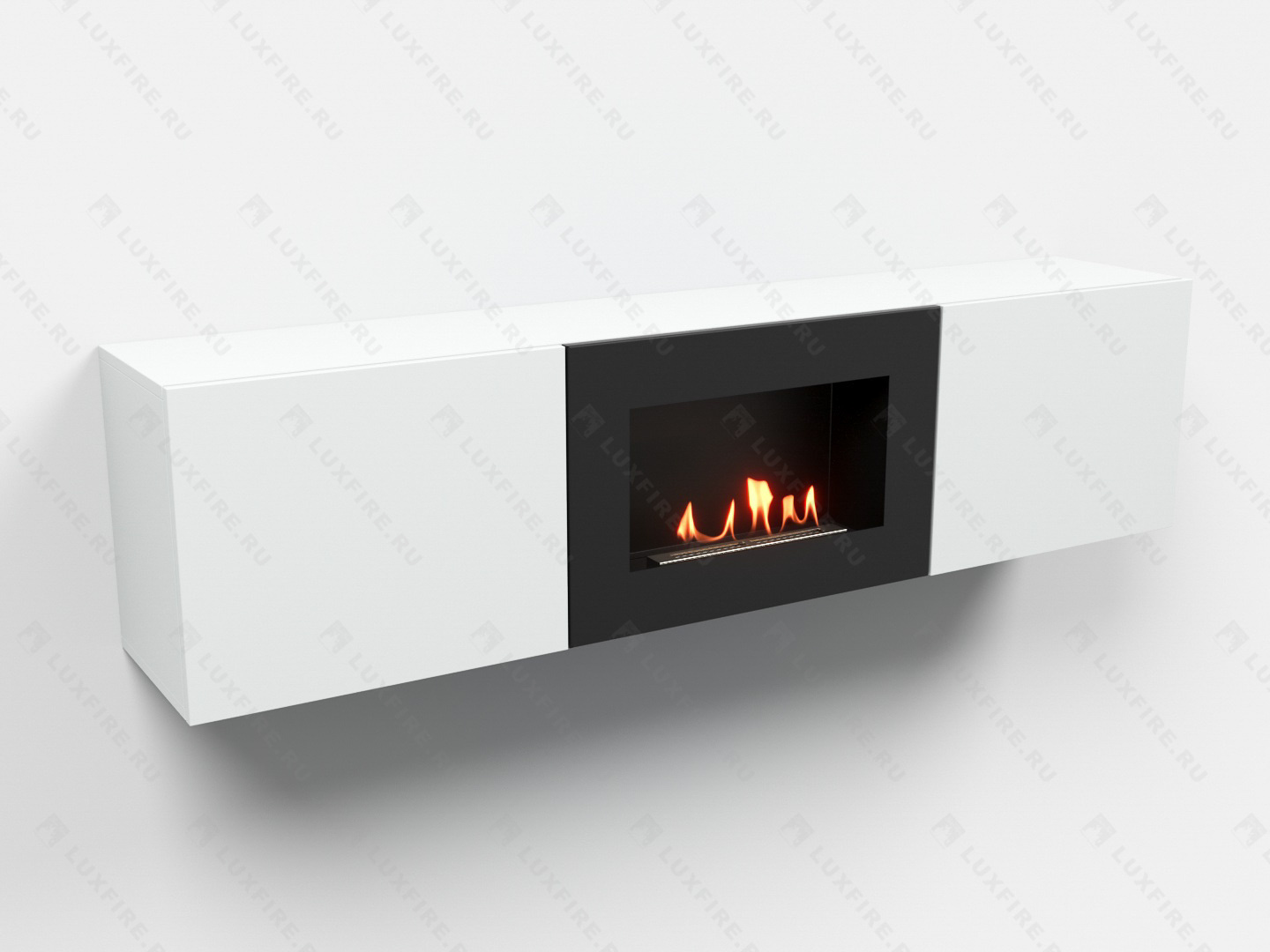 Тумба ТВ Lux Fire "Каспий" настенная 1600 матовая, белая с биокамином 600 по цене 65 178 руб.