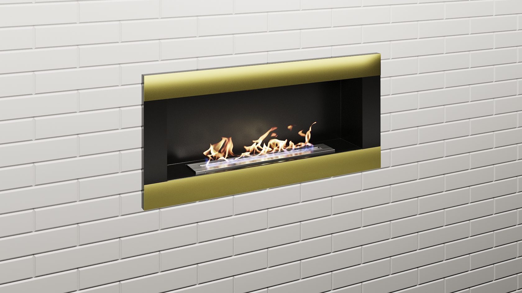 Биокамин "Русский огонь" Голд 1100V встраиваемый с декоративным стеклом (стемалитом) по цене 47 650 руб.