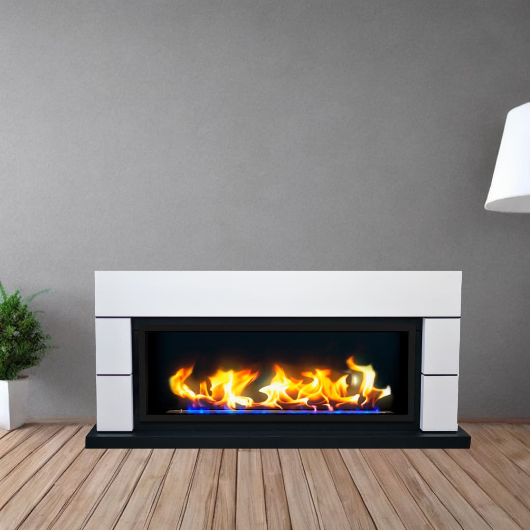 Биокамин в линейном портале "Русский огонь" Аляска с декоративным стеклом (стемалитом) по цене 100 650 руб.