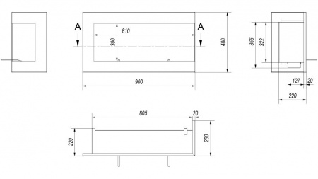 Биокамин Kratki DELTA/P/900 угловая, TUV Биокамин Kratki DELTA/P/900 угловая, TUV по цене €818