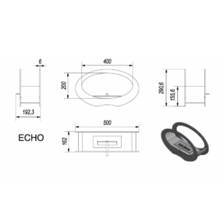 Настольный биокамин Kratki ECHO, TUV по цене &euro;178