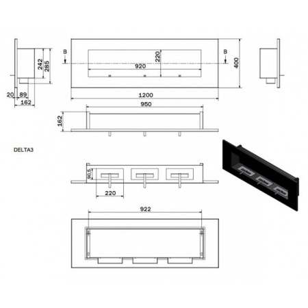 Биокамин Kratki DELTA 3 по цене 